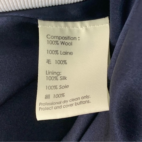 3.1 Phillip Lim Blue Wool Double Breasted Long Coat Women’s Size 8 High Collar - Picture 15 of 16